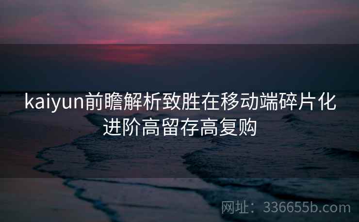 kaiyun前瞻解析致胜在移动端碎片化进阶高留存高复购